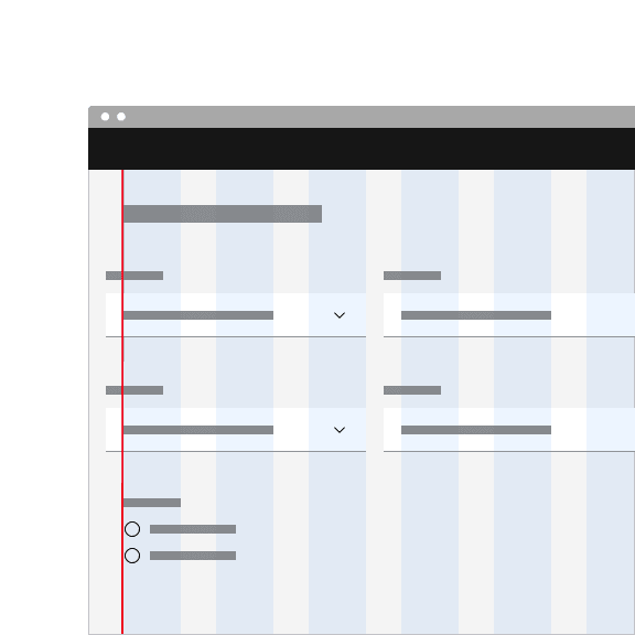 Don't hang fixed dropdowns into the grid gutters.